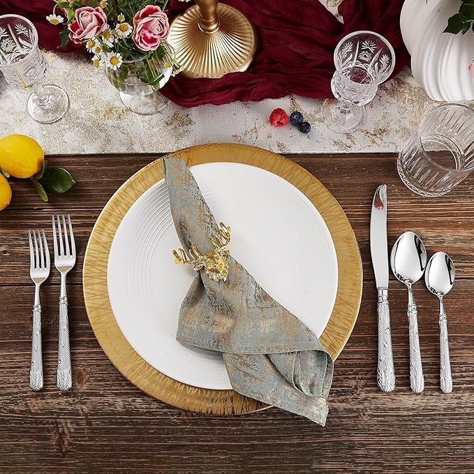 KEAWELL Premium Versailles Silverware Set, 45-Piece flatware set for 8, 18/10 Stainless Steel, Heavy-Duty, Mirror Polished, Royal Engraved Handle, For Formal Dining, Dishwasher Safe (45, Silver)