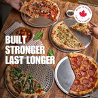 Norjac 14 Inch Pizza Pan, 6 Pack, Round Aluminum Pans, Baking Tray for Oven, Rust-Free, Durable & Long Lasting