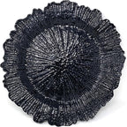 allgala 13-Inch 6-Pack Heavy Quality Round Charger Plates-Reef Black-HD80334