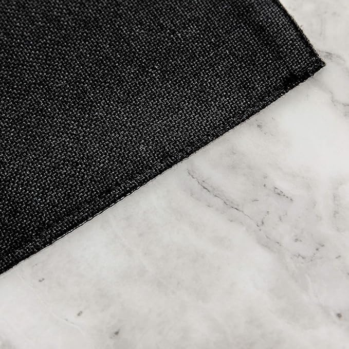 Home Brilliant Black Placemats Set of 6 Heat Resistant Dining Table Fall Halloween Place Mats Kitchen Cloth Table Mats, Black