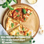 Zenlogy 10 Inch Parchment Paper Rounds (100 Sheets) - Unbleached, Pre-cut, High Heat, Round Liners - Fits 10 inch Round Cake Pans, Pizza Pans, and Air Fryer