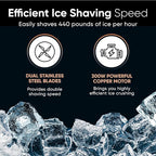 Tartle Kitchen - Stainless Steel Dual Blade Ice Shaver Snow Cone Maker Machine - Summer Parties & Refreshing Treats - Durable Easy to Use & Clean - Ideal for Catering, Restaurant & Commercial Kitchens