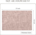 Romanstile Vinyl Placemats Set of 12-12 X 18 Inch - Heat Resistant Place Mats 100% Waterproof Oilproof Wipeable Reversible Faux Leather Table Mats for Kitchen/Dining/Party/Outdoor, Pink