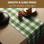 Native Fab Table Runner Buffalo Check Plaid 100% Cotton - 13x72 Inches Kitchen Dining Table Decoration for Indoor Outdoor Farmhouse Home Party Decor - Mint Green and White