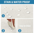 H.VERSAILTEX Linen Textured Table Cloths 60 x 104 Inch Premium Solid Tablecloth Spill-Proof Waterproof Table Cover for Dining Buffet Feature Extra Soft and Thick Fabric Wrinkle Free, Ivory