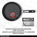 Starfrit The Rock 7PC Non-Stick Cookware Set - Durable Forged Aluminum - Oven Safe - PFOA Free - Easy to Clean - Black