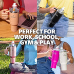 Cirkul 40oz. Lilac Stainless Steel Tumbler with Handle, All-Day StrawSip™, Double-Wall Insulated