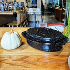 13” Enamel Roaster With Lid Oval Roasting Pan For Oven with 11"Inner Diameter Broiler Pan Suitable For Dining With Two People High Temperature Resistance Dishwasher Safety Gift Idea for Christmas