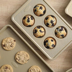 Oster Verlice 5 Piece Carbon Steel Baking Pans Bakeware Set W/Premium PFA Free Nonstick - Champagne Gold