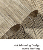 Leetaltree Light Brown Placemats Set of 4 - Heat Resistant Non-Slip Place mats for Dining Table, Washable Durable PVC Vinyl Woven Table Mats（Light Brown, 4）