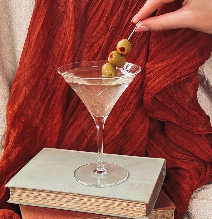 MORA PURE Martini Glasses, Set of 4-7oz - Handblown Premium Crystal Glass for Cockails, Martinis, Home Bar, Cosmos, Gimlet, Parties, Etc - Modern Classic Cocktail Glassware, Gift for Him/Her