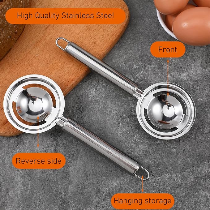 Egg Yolk Separator, Stainless Steel Egg Separator For Raw Eggs, Quick Egg White Separator Tool For Baking Cake, Kitchen Gadget