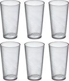 Amazing Abby Breeze - 30-Ounce Plastic Tumblers (Set of 6), All-Clear Reusable Cups, Stackable, BPA-Free, Shatter-Proof, Dishwasher-Safe