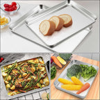 Homikit Baking Cookie Sheet Set of 2, Stainless Steel Cooking Sheets Pan Tray for Oven, 20 x 14 Large Metal Half Sheet for Cooking Baking, Rustproof & Heavy Duty, Mirror Finish & Dishwasher Safe