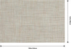 Leetaltree Linen Yellow Placemats Set of 6 - Heat Resistant Non-Slip Place mats for Dining Table, Washable Durable PVC Vinyl Woven Table Mats（Linen Yellow, 6）