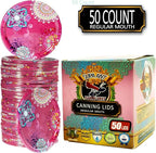 Supa Ant Thickest Canning Lids Regular Mouth (50 Pieces) Food Grade Tin - Can Lids for Canned Food - Buckle Proof & Rust Proof Lid for Canning Kit for Regular Mouth Mason Jars (Lush) Canning Supplies