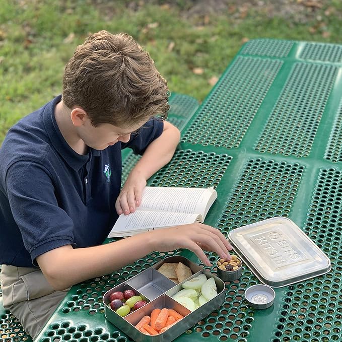 Stainless Steel Bento Box Lunch and Snack Container for Kids and Adults, 5 Sections
