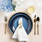 LERATIO Ceramic Dinner Plates Set of 6, 10.5 Inch Handmade Reactive Glaze Porcelain Plates, Coupe Shape Dinnerware Dishes Set for Kitchen,Oven& Microwave & Dishwasher Safe, Scratch Resistant-Blue