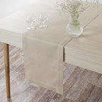 D'Moksha Homes Linen Natural Table Runner 72 Inches Long - 100% Pure Linen Hemstitch Table Runner 14 x 72 Inch for Dresser, Dining, Summer, Fall and Halloween - Classic Hemstitch