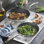 Circulon C1 Series Clad Stainless Steel with ScratchDefense Technology Cookware Nonstick Induction Frying Pans/Skillets, Metal Utensil Safe, 8.5 Inch and 10 Inch, Polished Stainless Steel