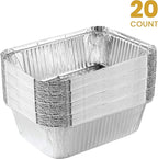 PLASTICPRO Disposable 5 LB Aluminum Takeout Tin Foil Baking Pans 7'' X 10'' X 3'' Inch Bakeware - Cookware Perfect for Baking Cakes,Brownies,Bread, Meatloaf, Lasagna, or Lunchbox, Pack of 20