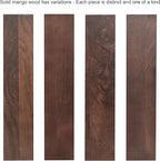 Kate and Laurel Alezar Mango Wood Wavy Round Lazy Susan Tray, 18 Inch Diameter, Walnut Brown, Scalloped Wooden Countertop Organizer with Turning Lazy Susan for Kitchen Storage or Ottoman Tray