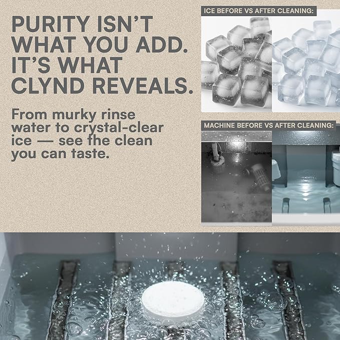 Nickel Safe Ice Machine Cleaner and Descaler 24-Pack Countertop Ice Maker Cleaner Tablets – No Residue, Unscented, Non-Corrosive Formula for Commercial, Nugget, and Home Machines