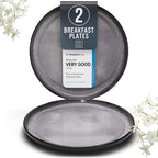 Breakfast Plates, Dessert Plates 2-piece Set Stoneware - Stylish Cake Plates Dishwasher-, Microwave-, Scratch-resistant - Small Plates, Salad Plates in Dark Gray