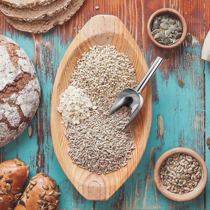 Mudder 6 Pack 6 Ounce Small Stainless Steel Ice Scoop Metal Mini Candy Little Sugar Cream Scoop for Home Kitchen Food Jars Coffee Beans Bar Buffet