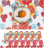 Ruvanti Placemats 100% Cotton 13x19 Inch, Dining Table Placemats Set of 6, Modern Place Mats for Dining Table Decor, Kitchen & Table Linens, Coffee Mat for Christmas Dinners – Multi Flower
