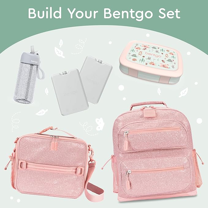 Bentgo Kids Prints Leak-Proof, 5-Compartment Bento-Style Kids Lunch Box - Ideal Portion Sizes for Ages 3-7, Durable, Drop-Proof, Dishwasher Safe, & PFAS & BPA-Free Materials (Nature Adventure)