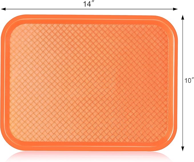New Star Foodservice Fast Food Tray, Set of 12 (Orange, 10 by 14 Inch)