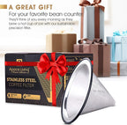 Compatible with Hario V60 Pour Over Coffee Filter - Wide Metal Base Reusable Stainless Steel Coffee Dripper - Paperless Coffee Filter for Sustainable Brewing