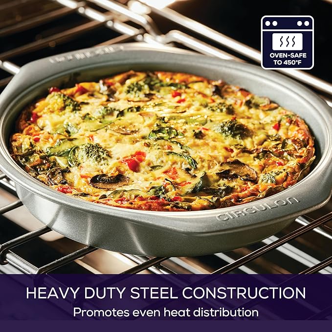 Circulon Nonstick Bakeware Round Baking Pan / Cake Pan, 9 Inch, Gray