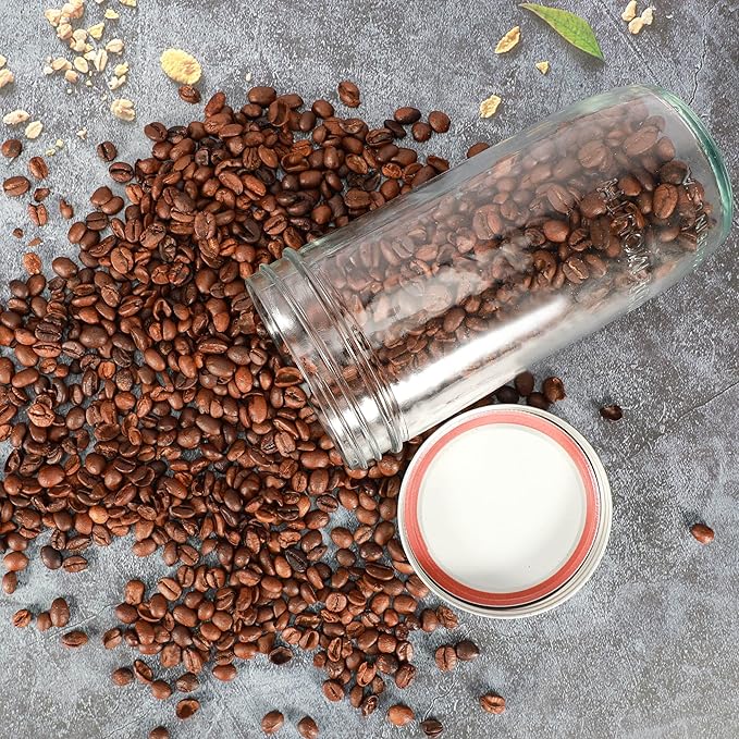 Mason Jars Wide Mouth 24oz, 12 pack Glass Pickle Canning Jars Food Storage With Airtight Mason Jar lids and Bands for Canning, Preserving, Fermenting, Pickling, DIY Projects (12)