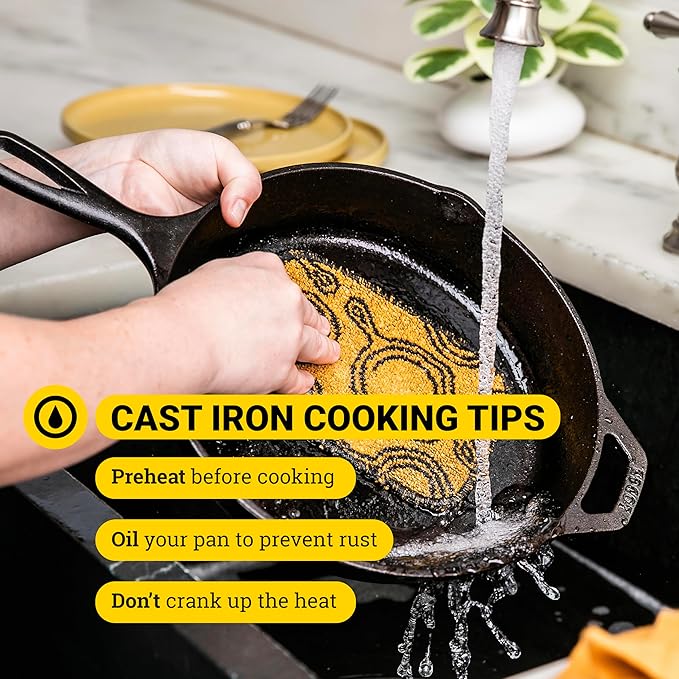 Lodge Pre-Seasoned Cast Iron Skillet Set - Set Includes 8 Inch Skillet, 10.25 Inch Skillet, and 12 inch Skillet - 3 Piece