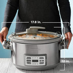 BLACK+DECKER 7-Quart Digital Slow Cooker, SCD7007SSD, Temperature Probe, Sous-Vide, Locking Lid, Removable Stoneware Crock