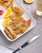 DELLING 8in White Rectangular Serving Plates-Large Serving Platter Set Salad Plates - Big Serving Trays for Parties Meat, Sushi, Dinner Plate Oven Safe Dinnerware Set of 3