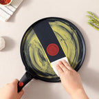 SENSARTE 17 Piece Pots and Pans Set, Nonstick Detachable Handle Cookware Set, Induction Thermo-Signal Cookware Set with Removable Handle, Healthy Non Stick for RV, Dishwasher ＆ Oven Safe (Black)