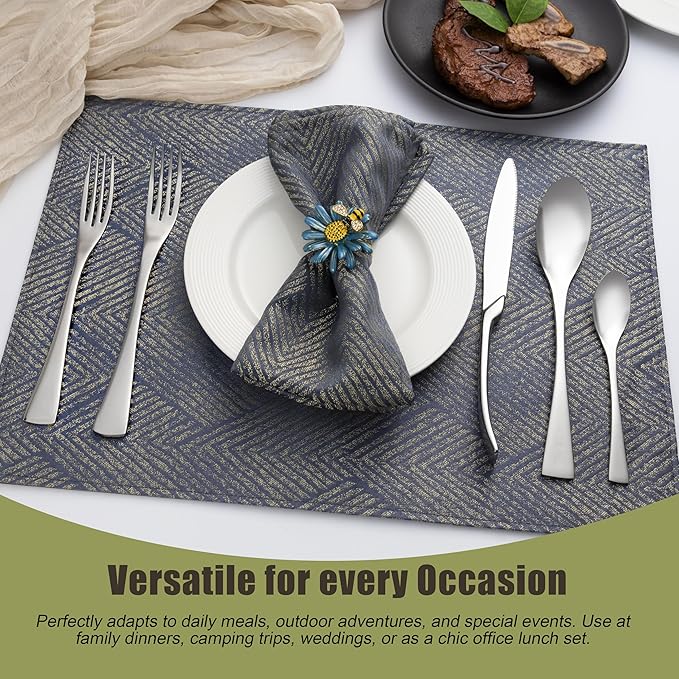 20-Piece Silverware Set for 4, Stainless Steel Flatware Set Food-Grade Silverware Cutlery Set, Include Knife/Fork/Spoon, Mirror Polished, Dishwasher Safe