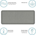 NewLife by GelPro Ergo-Foam Cushioned Anti-Fatigue Standing Kitchen Floor Mat, Padded Stain-Resistant, Waterproof, Non-Slip Comfort Padded Desk/Office Mat - 20" x 48", Tweed Grey Goose