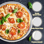 Nuogo 8 Pcs 16 Inch Pizza Pan with Holes Aluminum Mesh pizza Screen Seamless Round Tray for Oven Nonstick Baking Sheet for Kitchen Bakery Restaurant BBQ Party Cookware Supplies
