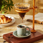 Oak Espresso Cups Set of 4, 3 oz Demitasse Cups, Modern Style, Multi Colors, Microwave & Dishwasher Safe