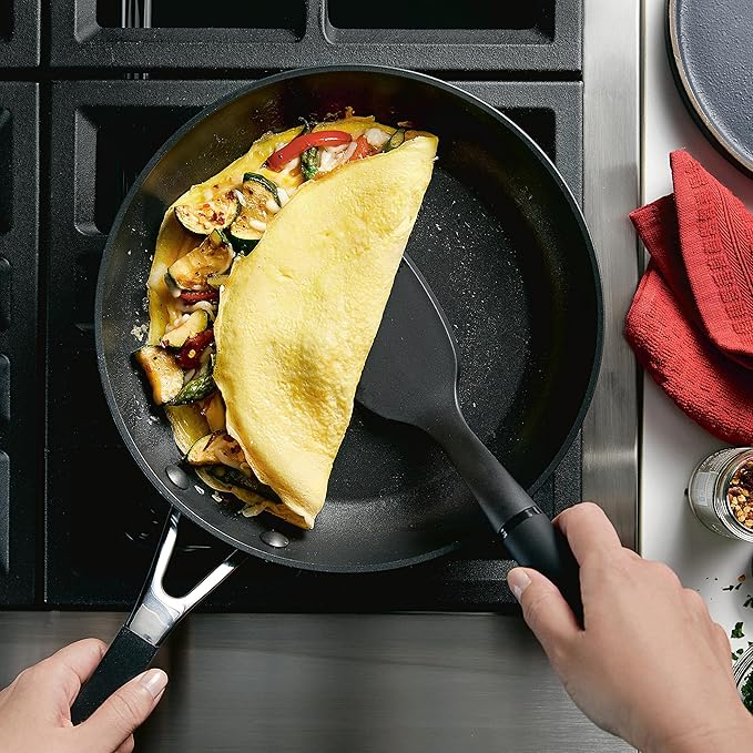 KitchenAid Hard Anodized Nonstick Frying Pans/Skillet Set, 8.25 Inch and 10 Inch, Onyx Black