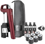 Coravin Timeless Six Plus Wine Preservation System - By-the-Glass Wine Saver - With 3 Pure Argon Gas Capsules, 6 Screw Caps & Wine Aerator - Burgundy