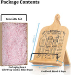 Kitchen Conversion Chart Cookbook Stand, Recipe Holder for Kitchen Counter, Cookbook Holder Stand, Kitchen Book Holder, Unique Gifts for Women, Natural Wood Color