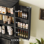 DWVO Kitchen Pantry Storage Cabinet with Barn Door, Tall Storage Cabinet with 4 Drawers and Adjustable Shelves, Versatile Storage for Living Room, Dining Room or Hallway, Drak Oak