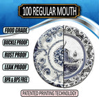 Supa Ant Canning Lids Regular Mouth (100pcs) Decorative Tin Canning Lids Regular Mouth (Vintage Plates) Buckle Proof and Rust Proof - Perfect Fit Can Lid for Mason Jars Canning Supplies