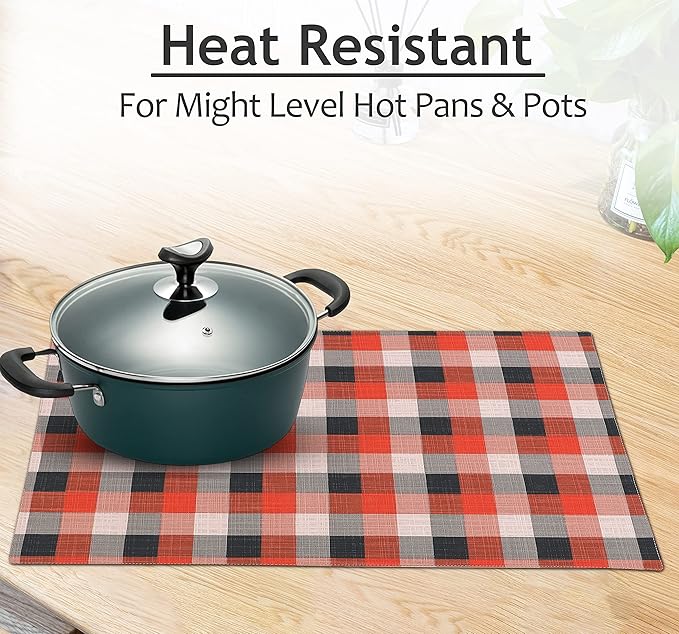 Ruvanti Placemats 100% Cotton 13x19 Inch, Dining Table Placemats Set of 6, Modern Place Mats for Dining Table Decor, Kitchen & Table Linens, Coffee Mat for Christmas Dinners - Play Box