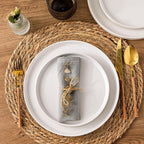 AmorArc Ceramic Dinner Plates Set of 6, 10.25 Inch Stoneware Plates for Kitchen,Modern Flat Dinnerware Dishes Set,Microwave& Dishwasher Safe, Scratch Resistant-White